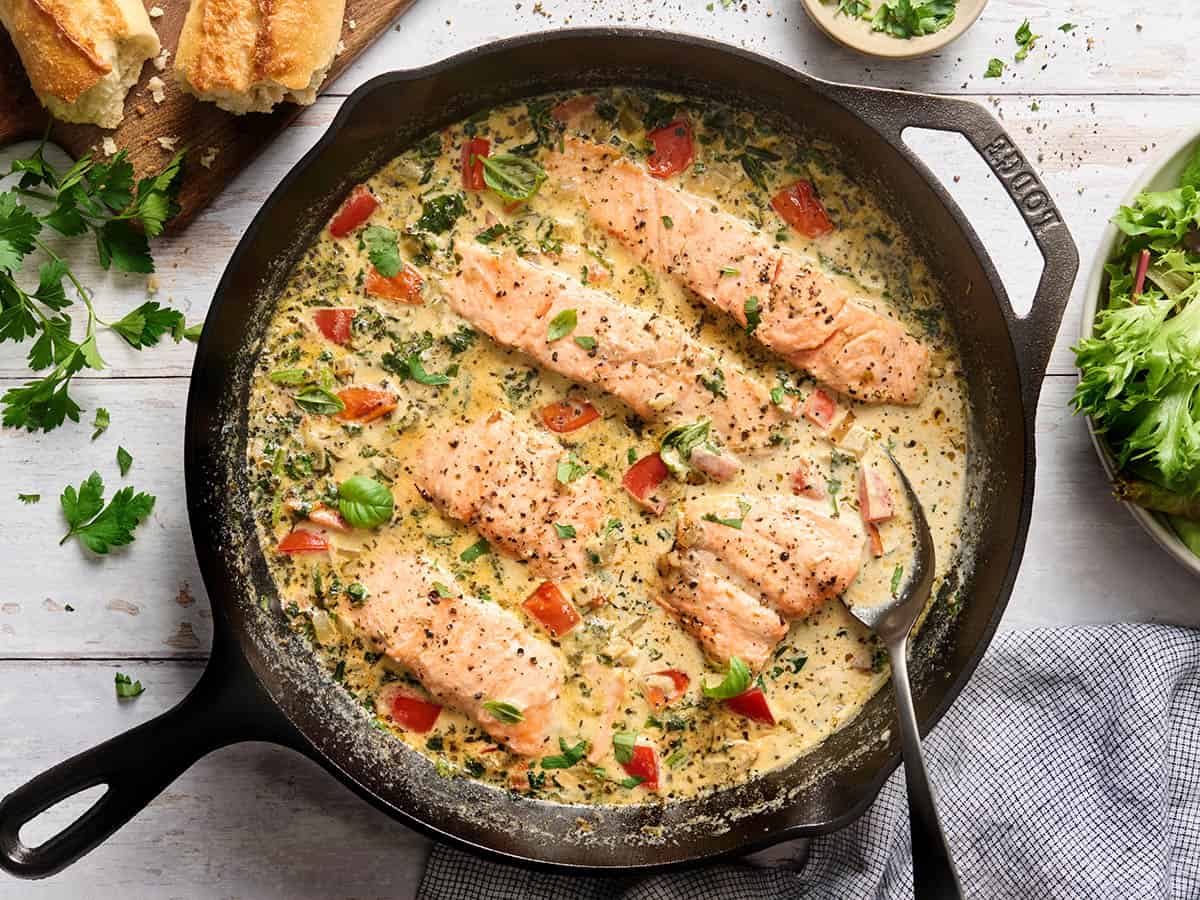 tuscan salmon skillet