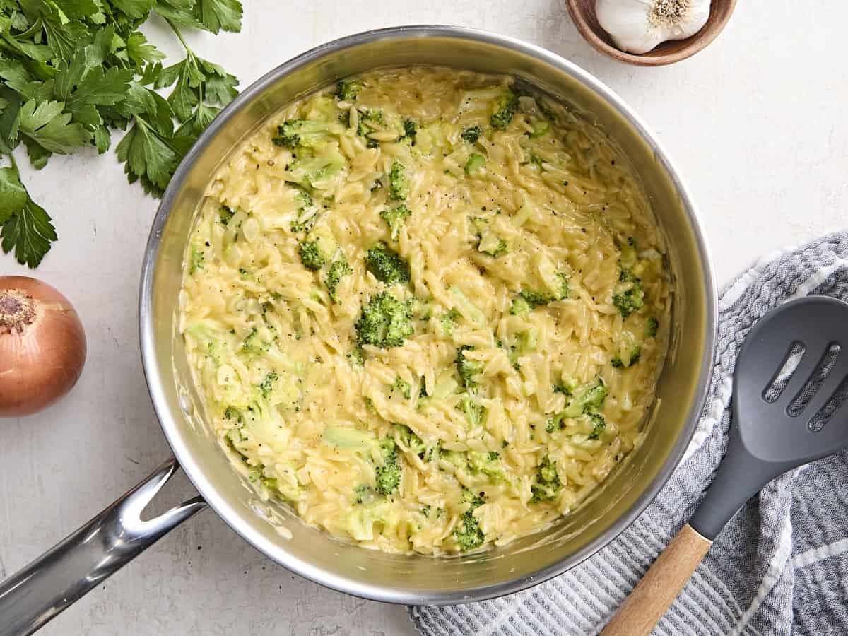 broccoli cheddar orzo