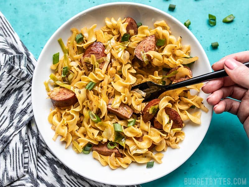 cajun cabbage noodles