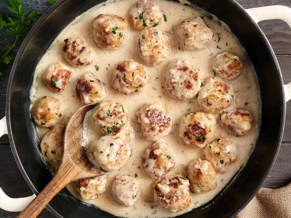 chicken meatballs cream