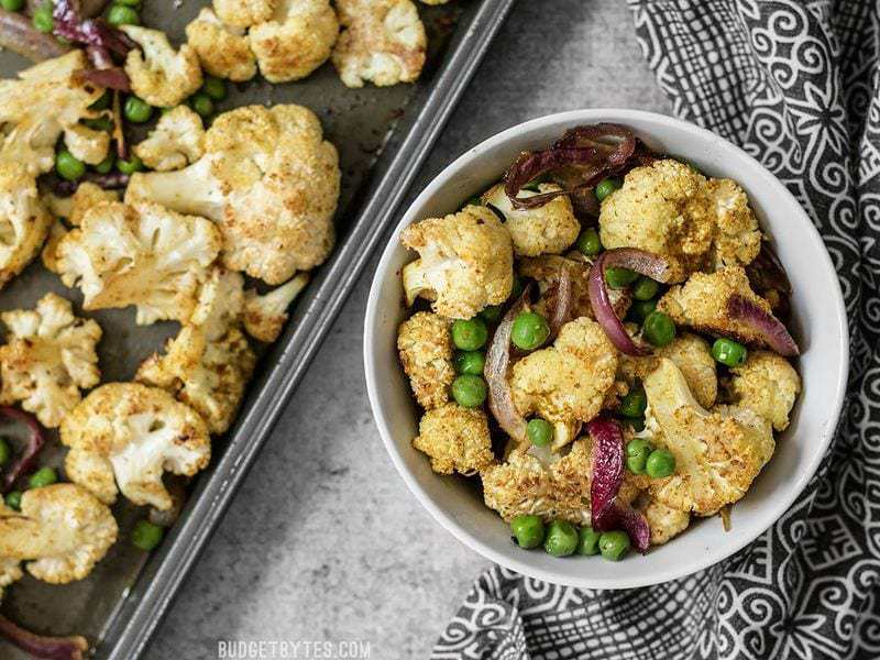 curry roasted cauliflower