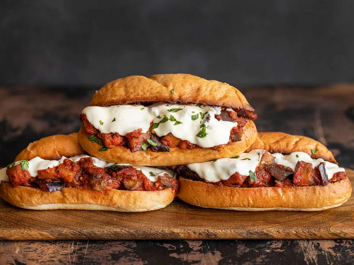 eggplant mozzarella sandwiches