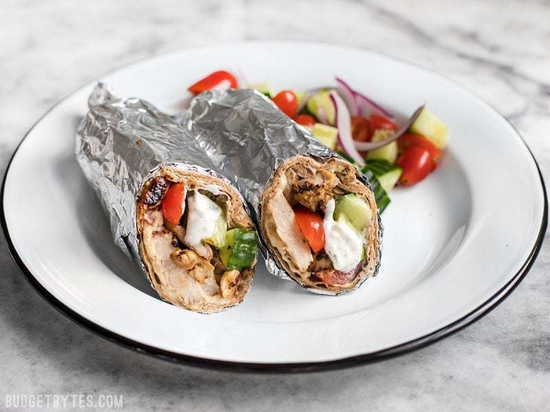 greek chicken wraps