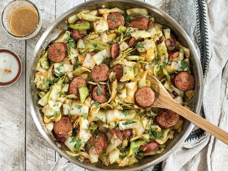 kielbasa cabbage skillet
