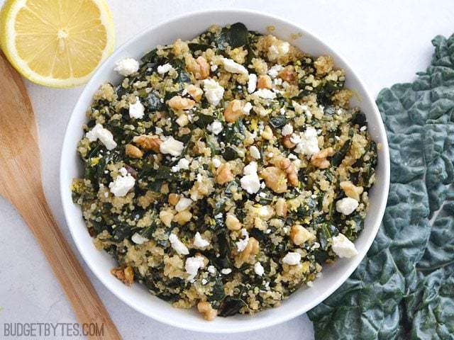 lemony kale quinoa
