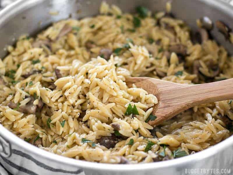 parmesan portobello orzo