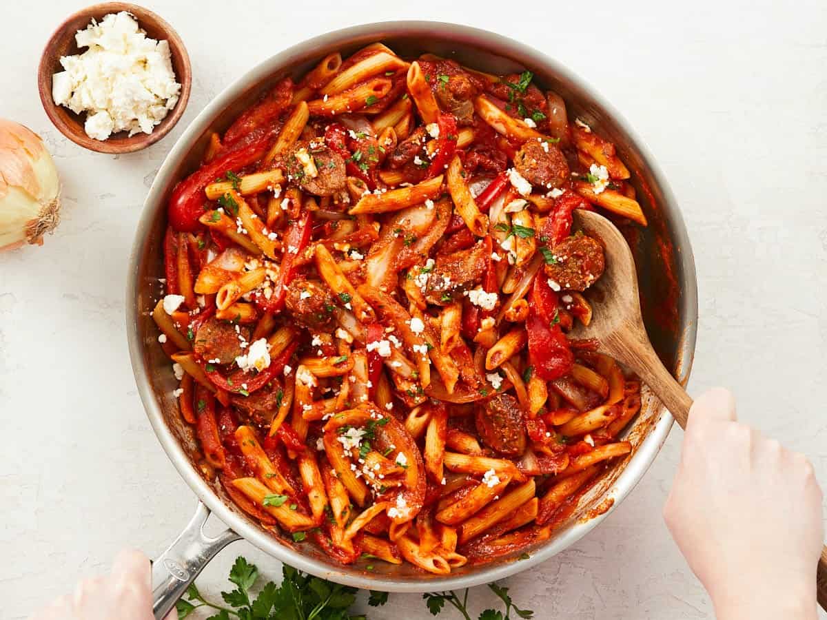 pasta sausage peppers