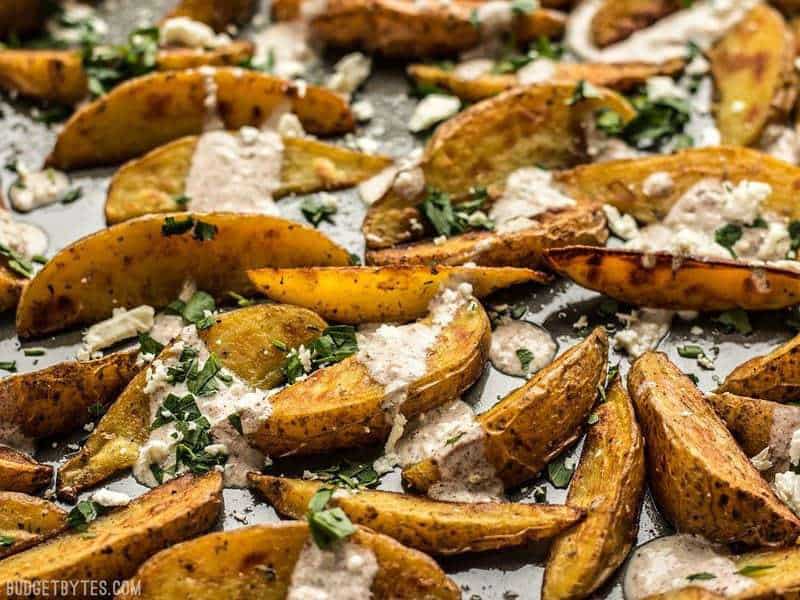 roasted potato wedges