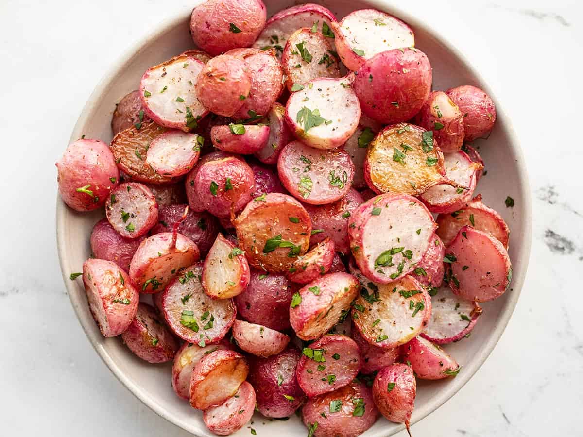 roasted radishes