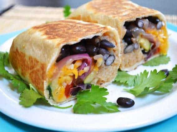 roasted vegetable burritos