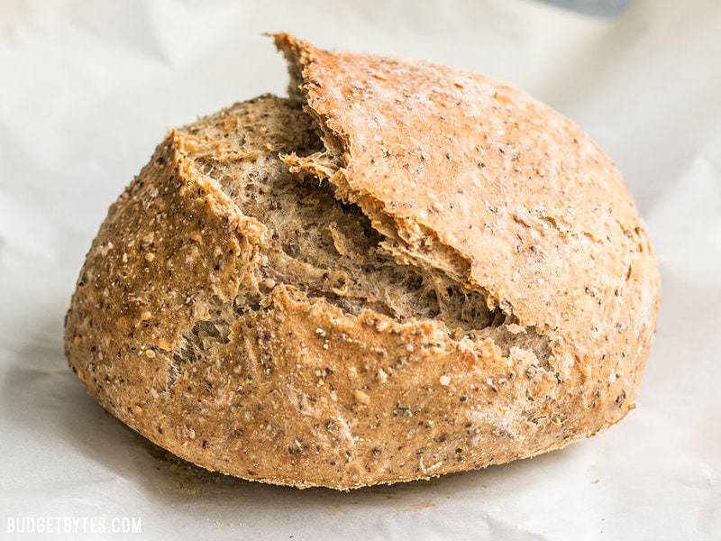 seeded noknead bread
