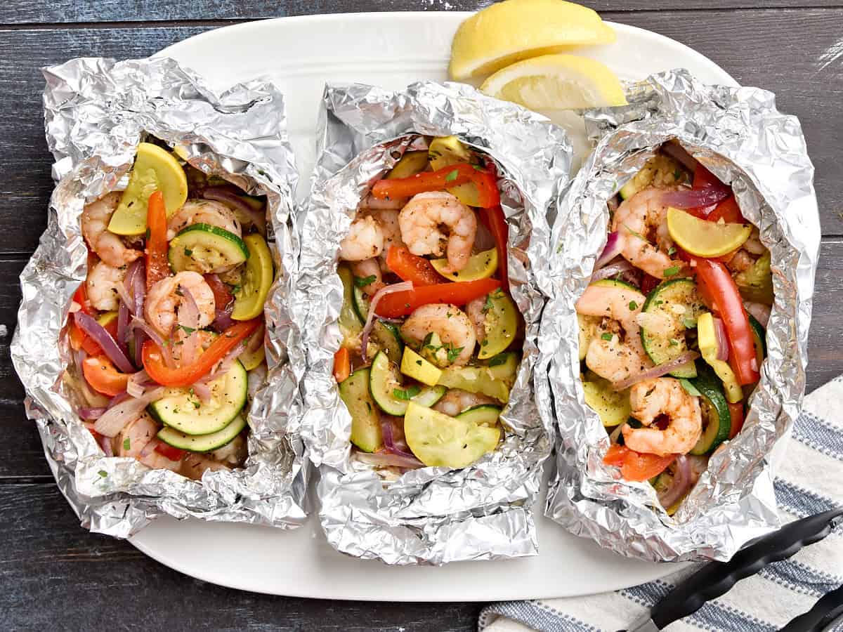 grilled shrimp veggie