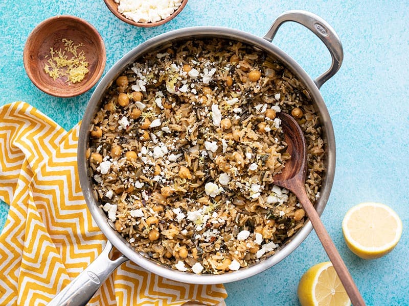 spinach chickpea rice