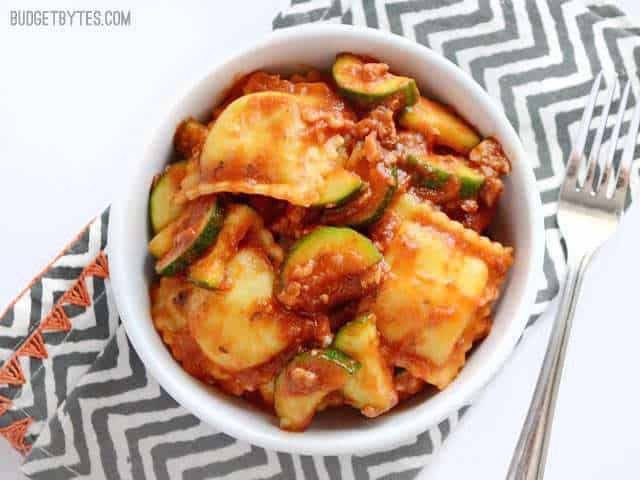 zucchini sausage ravioli