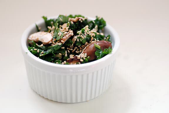 raw kale shiitake